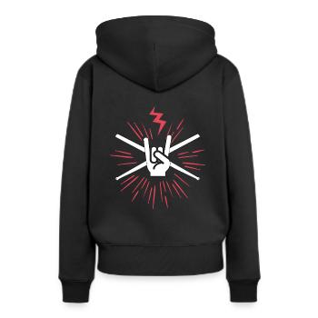 Drum Drum Drumsticks - Sweat à capuche Premium bio Femme - noir - Dos - Julia (174cm)