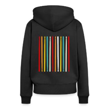 Drumsticks - Frauen Premium Bio Hoodie - Schwarz - Hinten - Julia (174cm)