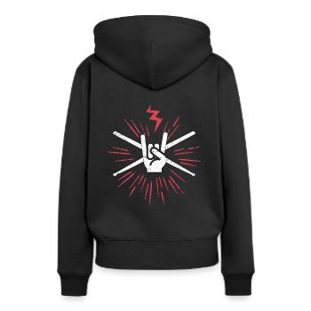 Baguettes Rocknroll - Sweat à capuche Premium bio Femme - noir - Dos - Julia (174cm)