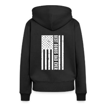 Stiefvater - Frauen Premium Bio Hoodie - Schwarz - Hinten - Julia (174cm)
