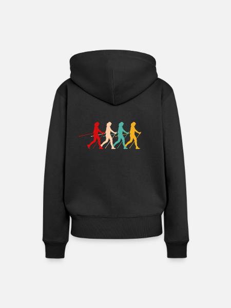 Wandern Wanderer Bergsteigen Nordic Walking - Frauen Premium Bio Hoodie - Schwarz