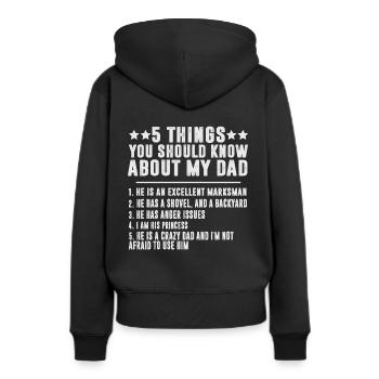 Père et fille - Sweat à capuche Premium bio Femme - noir - Dos - Julia (174cm)