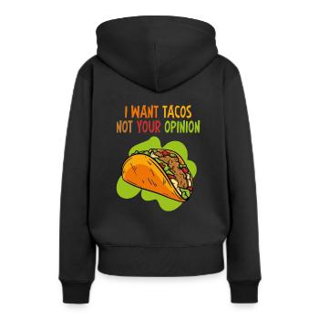 Tacos Taco - Sweat à capuche Premium bio Femme - noir - Dos - Julia (174cm)