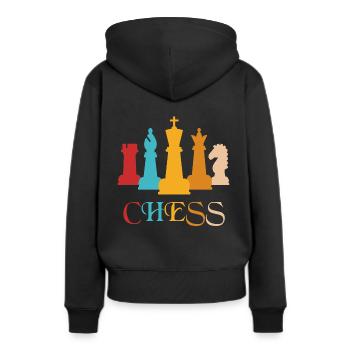 Echecs Echecs - Sweat à capuche Premium bio Femme - noir - Dos - Julia (174cm)