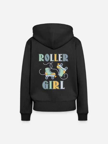 Roller Girl - Frauen Premium Bio Hoodie - Schwarz