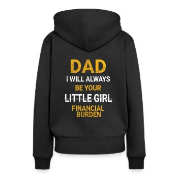 Père et fille - Sweat à capuche Premium bio Femme - noir - Dos - Julia (174cm)