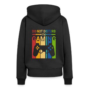 Retro Gaming Gamer Controller Video Game Joystick - Women’s Premium Organic Hoodie - black - Back - Julia (174cm)