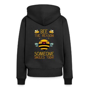 Abeilles abeille jeu de mots blague mot - Sweat à capuche Premium bio Femme - noir - Dos - Julia (174cm)