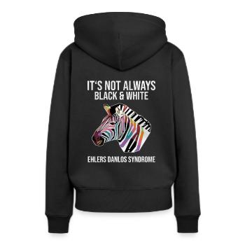 Ehlers Danlos Syndrome Black White Zebra - Sweat à capuche Premium bio Femme - noir - Dos - Julia (174cm)