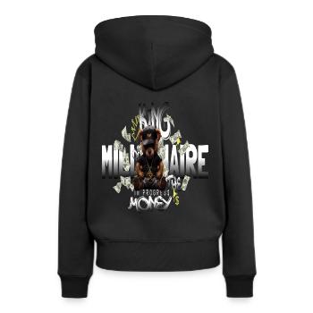 Millionnaire en devenir - Money King - Sweat à capuche Premium bio Femme - noir - Dos - Julia (174cm)