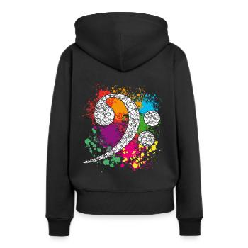 Basse - Clé Basse - Clé de Basse - Clé Basse - Sweat à capuche Premium bio Femme - noir - Dos - Julia (174cm)