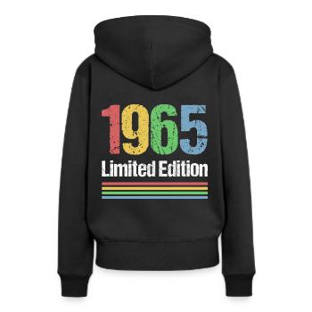 60. Geburtstag 1965 Limited Edition - Frauen Premium Bio Hoodie - Schwarz - Hinten - Julia (174cm)