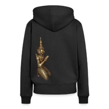 Bouddha, Shiva, Ganesha, Thaïlande - Sweat à capuche Premium bio Femme - noir - Dos - Julia (174cm)