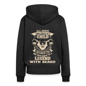 Bart Beard - Sweat à capuche Premium bio Femme - noir - Dos - Julia (174cm)