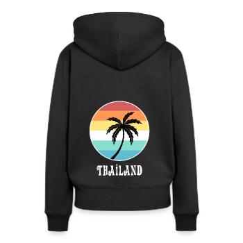 Thaïlande - Sweat à capuche Premium bio Femme - noir - Dos - Julia (174cm)
