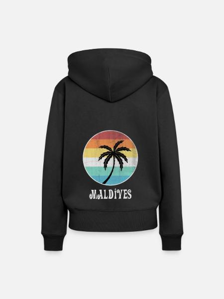 Malediven - Frauen Premium Bio Hoodie - Schwarz