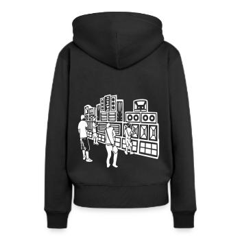 008 soundsystem 23 - Frauen Premium Bio Hoodie - Schwarz - Hinten - Julia (174cm)