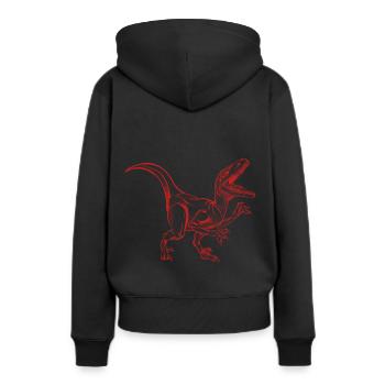 Velociraptor - Sweat à capuche Premium bio Femme - noir - Dos - Julia (174cm)