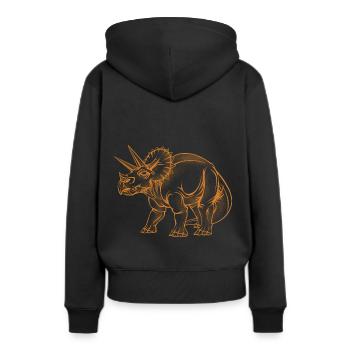 Triceratops - Sweat à capuche Premium bio Femme - noir - Dos - Julia (174cm)