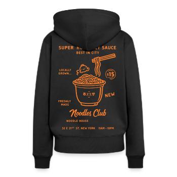 Best in City - Frauen Premium Bio Hoodie - Schwarz - Hinten - Julia (174cm)