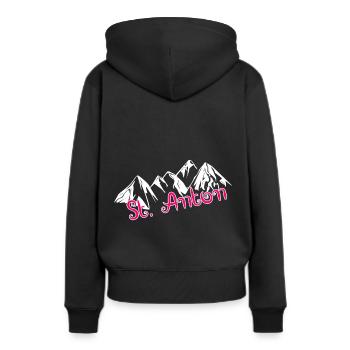St. Anton - Sweat à capuche Premium bio Femme - noir - Dos - Julia (174cm)