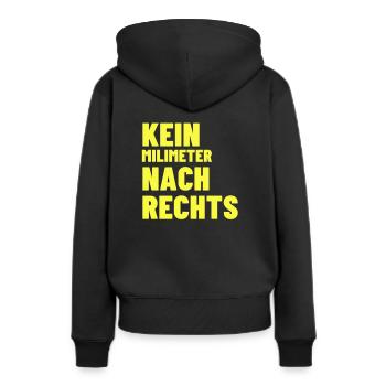 Gegen Rechts - Frauen Premium Bio Hoodie - Schwarz - Hinten - Julia (174cm)