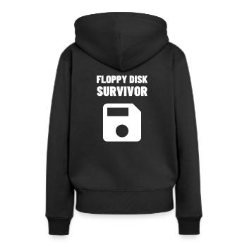 disquette - Sweat à capuche Premium bio Femme - noir - Dos - Julia (174cm)