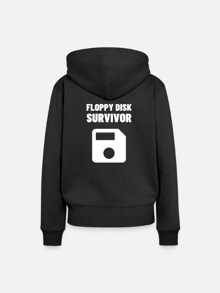 Diskette - Frauen Premium Bio Hoodie - Schwarz