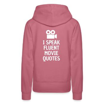 Filme Zitate Wissen schauspieler nerd geschenk - Frauen Premium Bio Hoodie - Malve - Hinten - Isabella (175cm)
