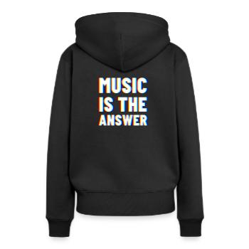 Musique Techno Electro - Sweat à capuche Premium bio Femme - noir - Dos - Julia (174cm)