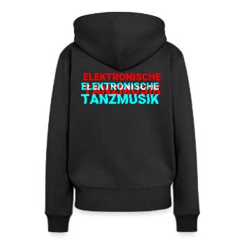 Elektronische Tanzmusik - Frauen Premium Bio Hoodie - Schwarz - Hinten - Julia (174cm)