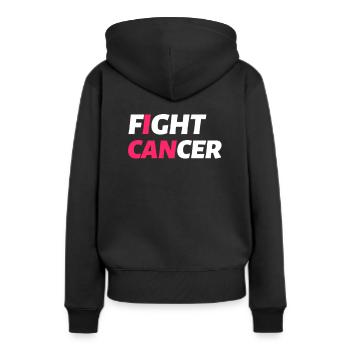 Fight Cancer Cancer Hôpital chimio thérapie - Sweat à capuche Premium bio Femme - noir - Dos - Julia (174cm)