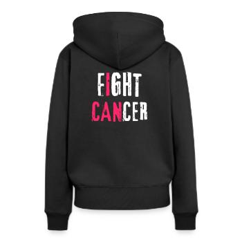Fight Cancer Cancer Hôpital chimio thérapie - Sweat à capuche Premium bio Femme - noir - Dos - Julia (174cm)