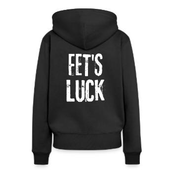 FETS LUCK Twisted Words Drôle - Sweat à capuche Premium bio Femme - noir - Dos - Julia (174cm)
