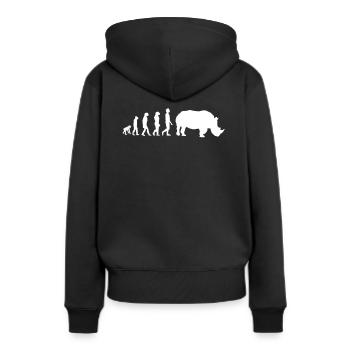 Rhinocéros africaine animal nil hippopotame horn cadeau - Sweat à capuche Premium bio Femme - noir - Dos - Julia (174cm)