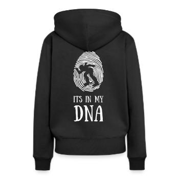 Schlittschuh wintersport eissport skaten eislauf - Frauen Premium Bio Hoodie - Schwarz - Hinten - Julia (174cm)