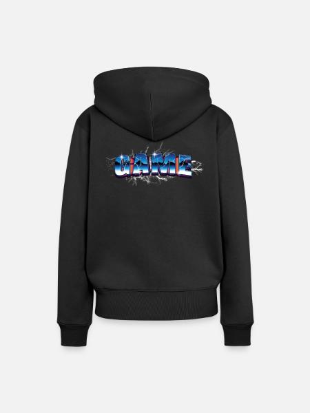 Juego - Dame Premium hoodie, økologisk bomuld - sort