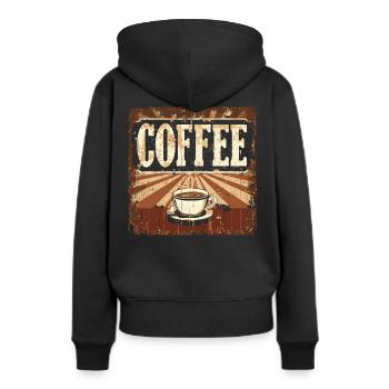 Coffee retro vintage - Frauen Premium Bio Hoodie - Schwarz - Hinten - Julia (174cm)
