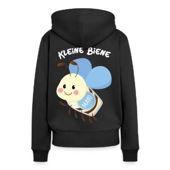 Kleine Biene Mayo - Lustiges Bienen Motiv - Frauen Premium Bio Hoodie - Schwarz - Hinten - Julia (174cm)
