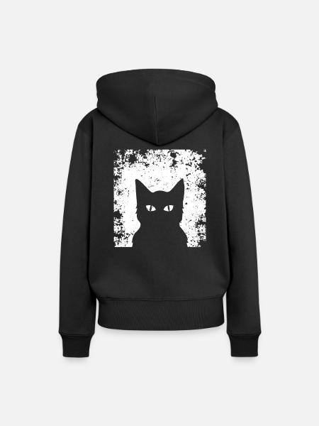 Tolle Katzen Silhouette ! Geschenkidee Katze - Frauen Premium Bio Hoodie - Schwarz