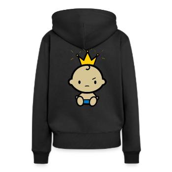 Baby Prinz - Frauen Premium Bio Hoodie - Schwarz - Hinten - Julia (174cm)