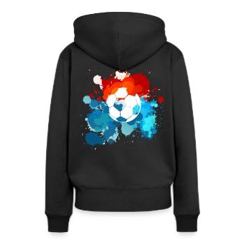 Des couleurs de foot. Idée de cadeau ! - Sweat à capuche Premium bio Femme - noir - Dos - Julia (174cm)
