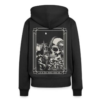 Et à la fin - Sweat à capuche Premium bio Femme - noir - Dos - Julia (174cm)