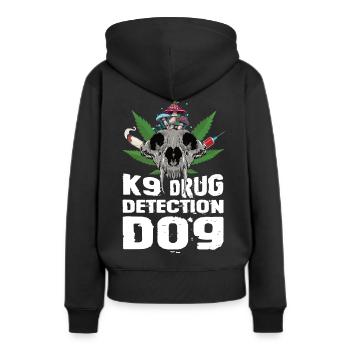 Hund Polizei Diensthund Drogen - Frauen Premium Bio Hoodie - Schwarz - Hinten - Julia (174cm)
