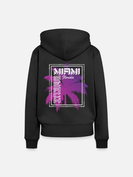 Miami Beach Florida - Frauen Premium Bio Hoodie - Schwarz