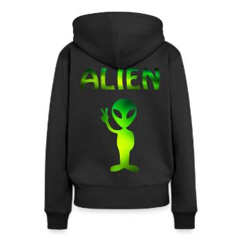 Alien - Sweat à capuche Premium bio Femme - noir - Dos - Julia (174cm)