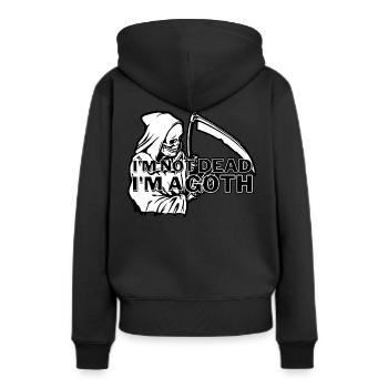 I'm not Dead, I'm a Goth - Frauen Premium Bio Hoodie - Schwarz - Hinten - Julia (174cm)