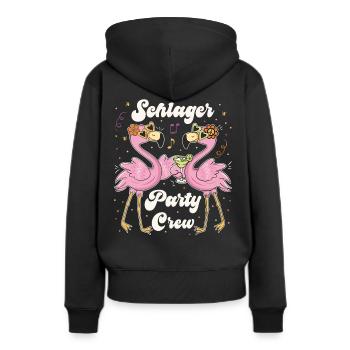 Schlager Party Crew Mädels Schlager Party - Frauen Premium Bio Hoodie - Schwarz - Hinten - Julia (174cm)