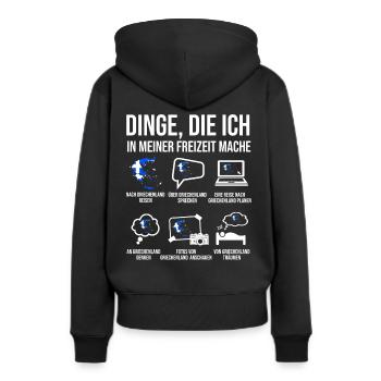 Griechenland Spruch Heimatland Urlaub Grieche - Frauen Premium Bio Hoodie - Schwarz - Hinten - Julia (174cm)