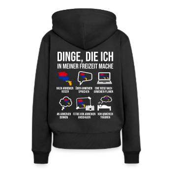 Armenien Spruch Heimatland Armenier - Frauen Premium Bio Hoodie - Schwarz - Hinten - Julia (174cm)